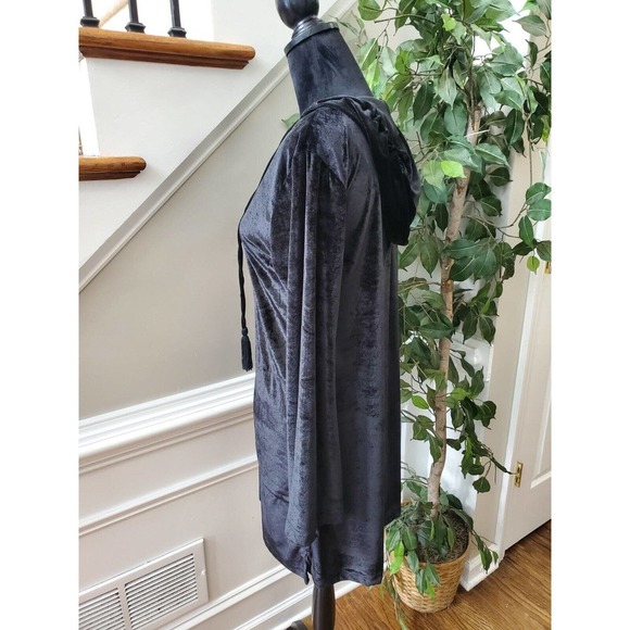 Ingear Resort Black Velvet Polyester V-Neck Long Sleeve Knee Length Dress S/M - Picture 6 of 15